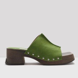 Miista Hannah Pistachio Nubuck Clogs, Size 39